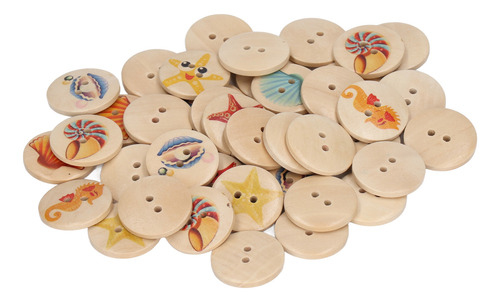 Botones De Madera Para Coser, 50 Unidades, Diseño De Animale