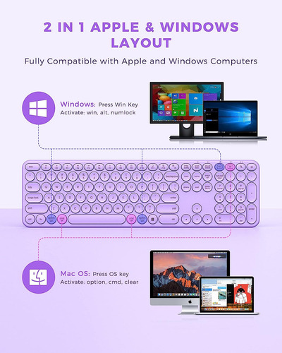 Venderse Como Rosquillas. Teclado Lila Teclas Redondas +