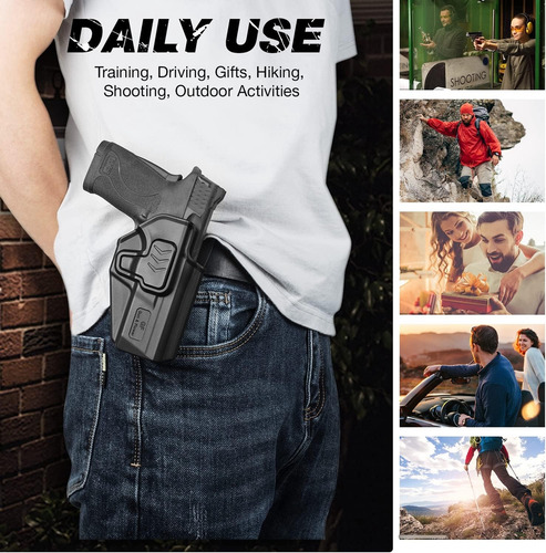 Funda Holster 9mm 380 Ez M & P Shield Kydex Owb Clip Ajustab