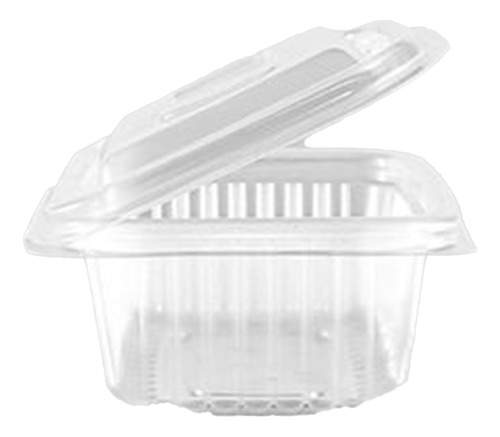 Bandejas Descartables 250ml | 101 | C/tapa Bisagra | 100u Transparente