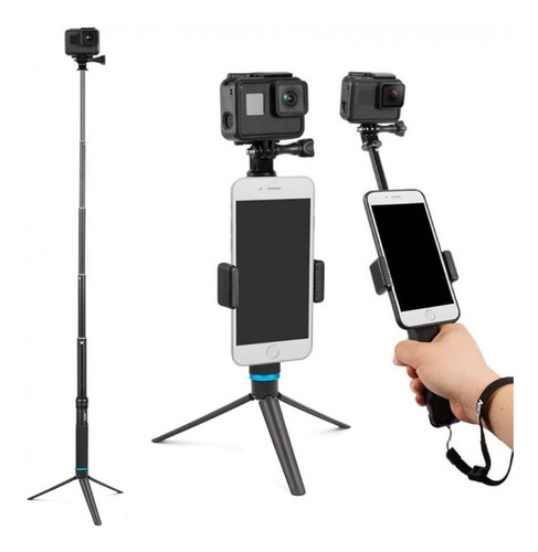 Bastão De Selfie Telesin Extensor 90cm Alumínio Tripé Gopro