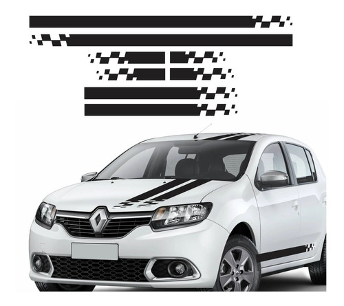 Adesivo Faixa Lateral E Capo Renault Sandero Sport Sdro48