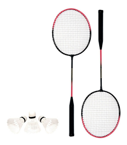 Kit Badminton 2 Raquetes E 3 Petecas Art Sport