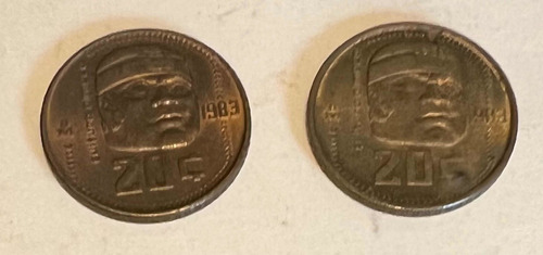 Moneda Veinte Centavos Olmeca 1983