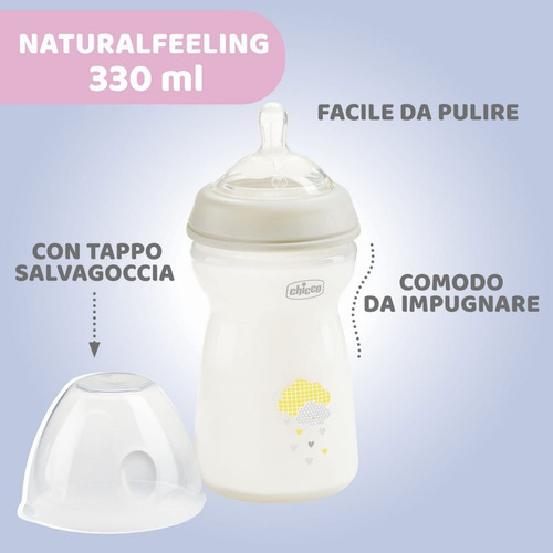 Imagen 3 de 10 de Mamadera Natural Feeling 6m+ 330ml Chicco By Maternelle
