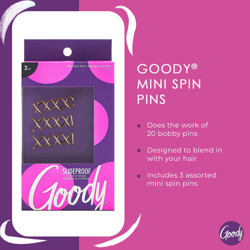 Goody Hair Spin Pin, - Mini Pasadores De Pelo Sacacorchos...