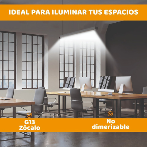 Imagen 3 de 8 de Pack X 25 Tubo Led 9w Jieli Blanco Frio = 18w 60cm