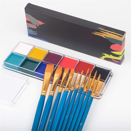 Kit De Pintura Corporal De 12 Colores Paleta De Maquillaje D