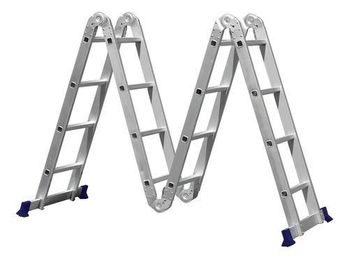 Escada De Alumínio Dobravel Com Plataforma 4x4 16 Degraus