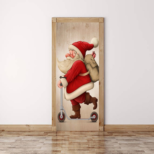 Adhesivo Navideño Para Puerta De Papá Noel, Pegatina De Cris