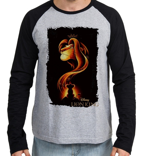 Camiseta Blusa Manga Longa Rei Leão Disney Lion King Mufasa