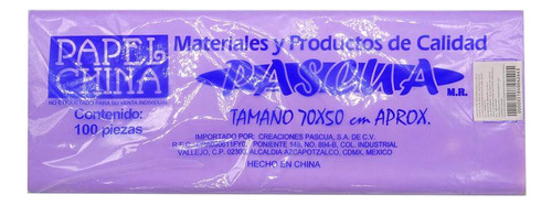 Papel China Paquete De Un Solo Color 100 Piezas Pascua Color Lila