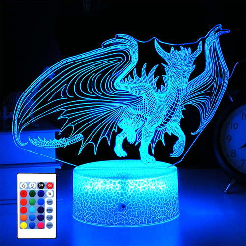 Luz Nocturna Dragon Regalo Para Niño Juguete Lampara Led 16