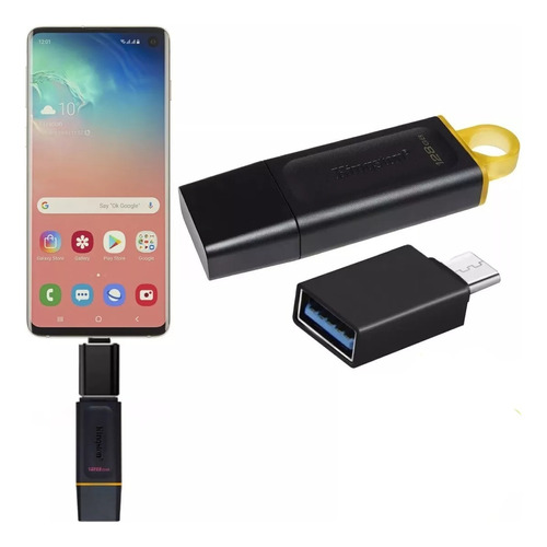 Pendrive Para Celular Android Kingston 128gb Adaptador Otg  