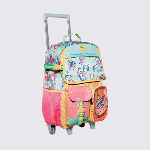 Mochila Mala Rodinha Unicórnio Tip Top 2025 Cor Rosa