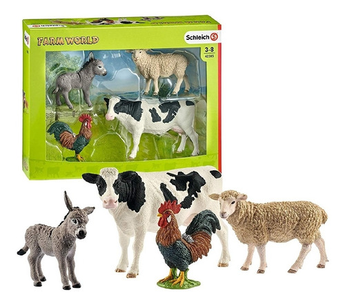 Schleich Figuras, Set Del Mundo De La Granja, Color Café/neg