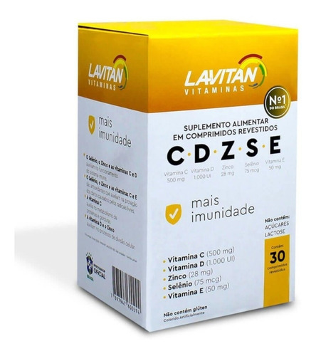 Kit 2 Lavitan C D Z S E Mais Imunidade C/30 Comp Cimed
