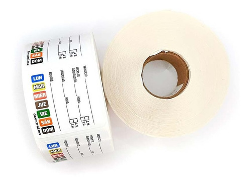 Imagen 4 de 6 de Etiquetas De Rotación De Alimentos Con Días Integrados 5x5cm