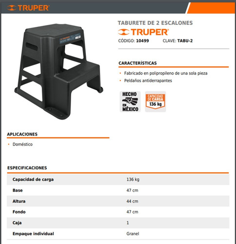 Banco Taburete 2 Escalones Truper Set 4 Piezas Envio Gratis