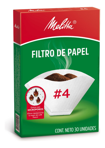 Filtro Papel Melitta #4 Con Micrioporos 30 Unidades