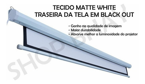 Tela De Projeção Crystal View 120 Polegadas Datashow Telão