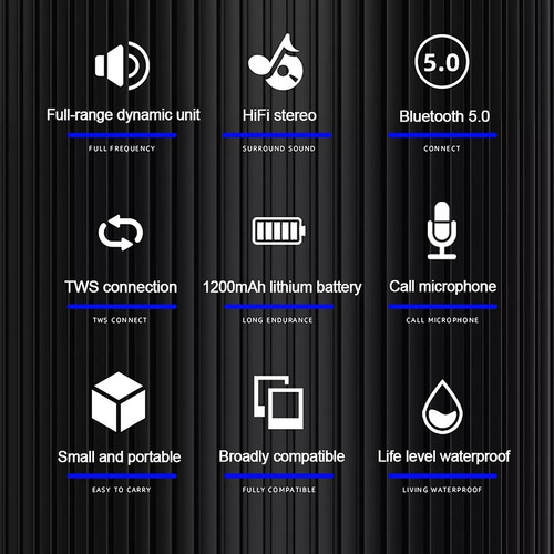 Altavoz portátil Lenovo K3 Pro Think Plus Bluetooth 5.0, color negro, 5 V