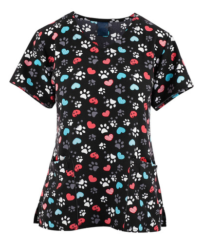 Camiseta Exfoliante Con Cuello En V Para Mujer, Uniforme De