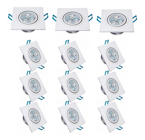 Imagem 5 de 6 de 12 X Iluminação Spot Led Embutir Sanca Gesso Lux Auxiliar 3w