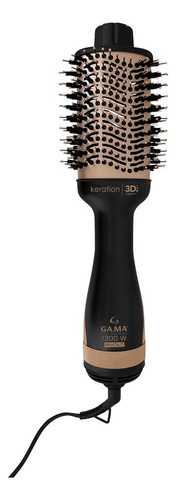 Elegante cepillo Keration Brush 3D Bivolt de Gama Italy, color negro/cobre metálico