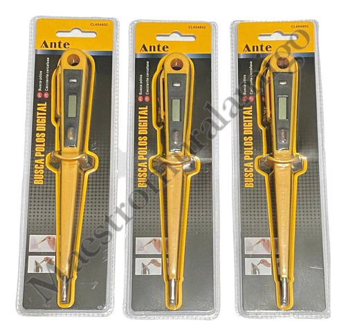 Busca Polos Digital Probador Display Lcd 12-250v Ac/dc Pack3
