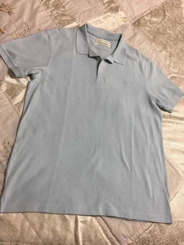 Zara Playera Polo Para Caballero Talla 2xl Azul Cielo