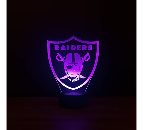 Lámpara Led Las Vegas Raiders Nfl Rgb Personalizada