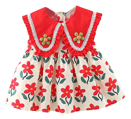 Vestido Tipo Chaleco De Verano Con Estampado Floral De Encaj