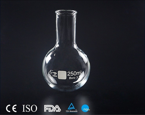 Imagen 4 de 10 de Balón Cuello Liso Vidrio Hda Boro 3.3 500ml