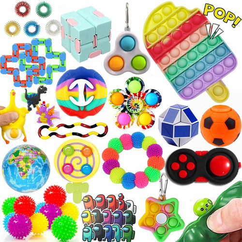 Juego De 48 Juguetes Fidget Toys Completo Pop-up Burbuja Jug