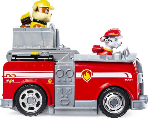 Paw Patrol Carro Bomberos Transformer 2en1 Marshall + Rubble