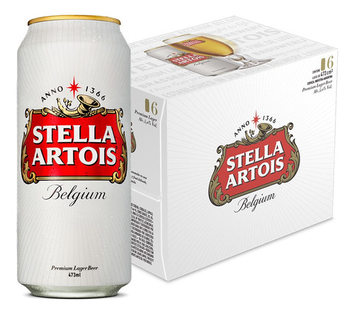 Cerveza Stella Artois European Pale Lager lata 473 mL 6 unidades