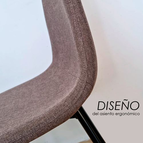 Juego De 4 Sillas Para Comedor Moderno Minimalista Acojinada Color de la estructura de la silla Madera Color del asiento Café