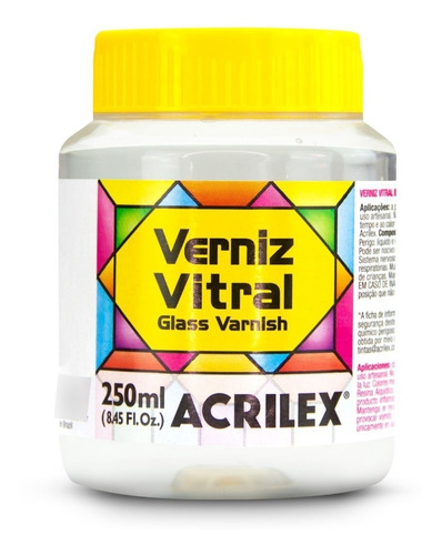 Verniz Vitral Incolor Transparente Brilhante 250ml Acrilex