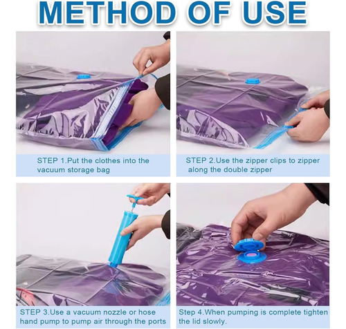 5 Bolsas De Ropa De Compresión Al Vacío 50×60cm Con Bomba