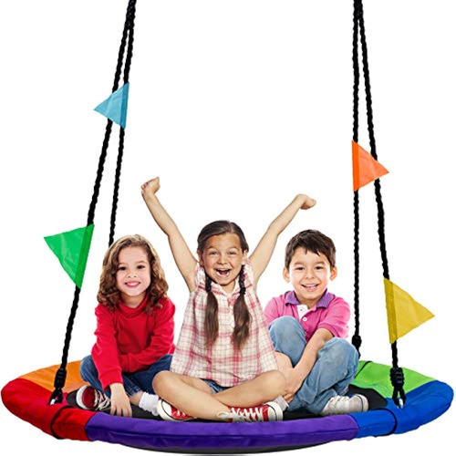 Platillo Sorbus Árbol Columpio En Multicolor Arco Iris Niños