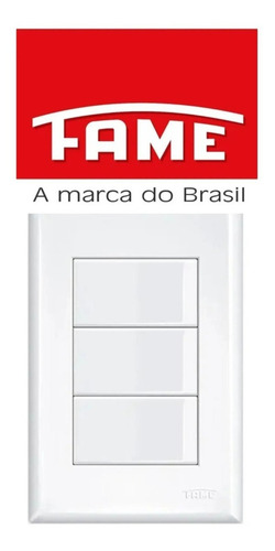 10 Interruptor Triplo Simples 4x2 16a Branco Evidence Fame
