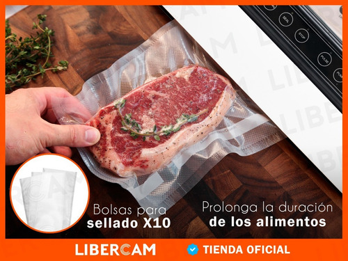 Imagen 6 de 10 de Envasadora Al Vacio Maquina Selladora + 10 Bolsas Domestica