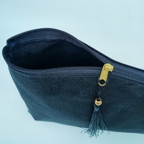 Portacosmeticos Personalizado Con Inicial Negro Lisa
