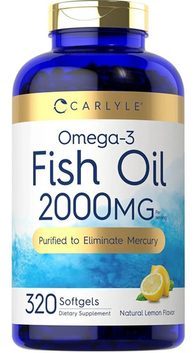 Fish Oil Omega 3  2000mg 320 Capsulas Americana Stock