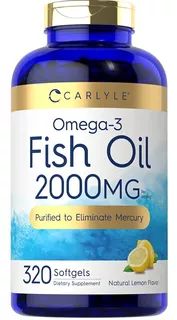 Fish Oil Omega 3 2000mg 320 Capsulas Americana Stock