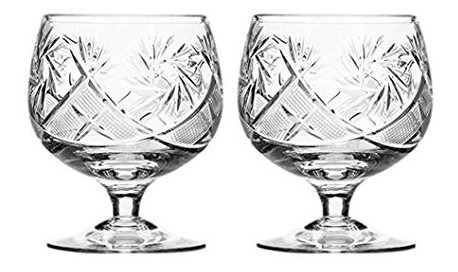 Gifts Plaza Set Of 2 Vintage Russian Crystal Brandy Cognac S