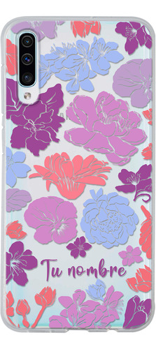 Funda Para Galaxy Para Mujer Flores Colores Con Tu Nombre