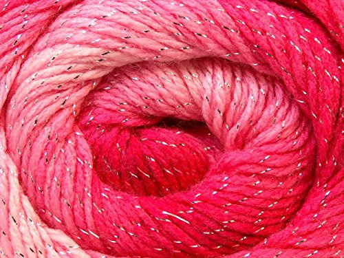 1 100 Gramo Magic Glitz Tono Rosa Silver Metallic Hilo Dk