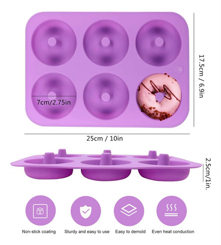 Molde Antiadherente Para Donas Para Hornear (pack De 3)